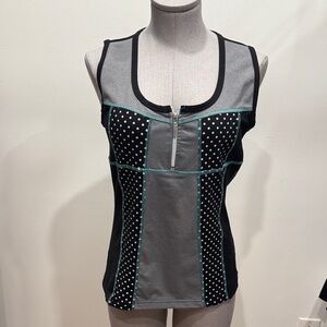 Gray and Black Polka Dot Women's Tank Top